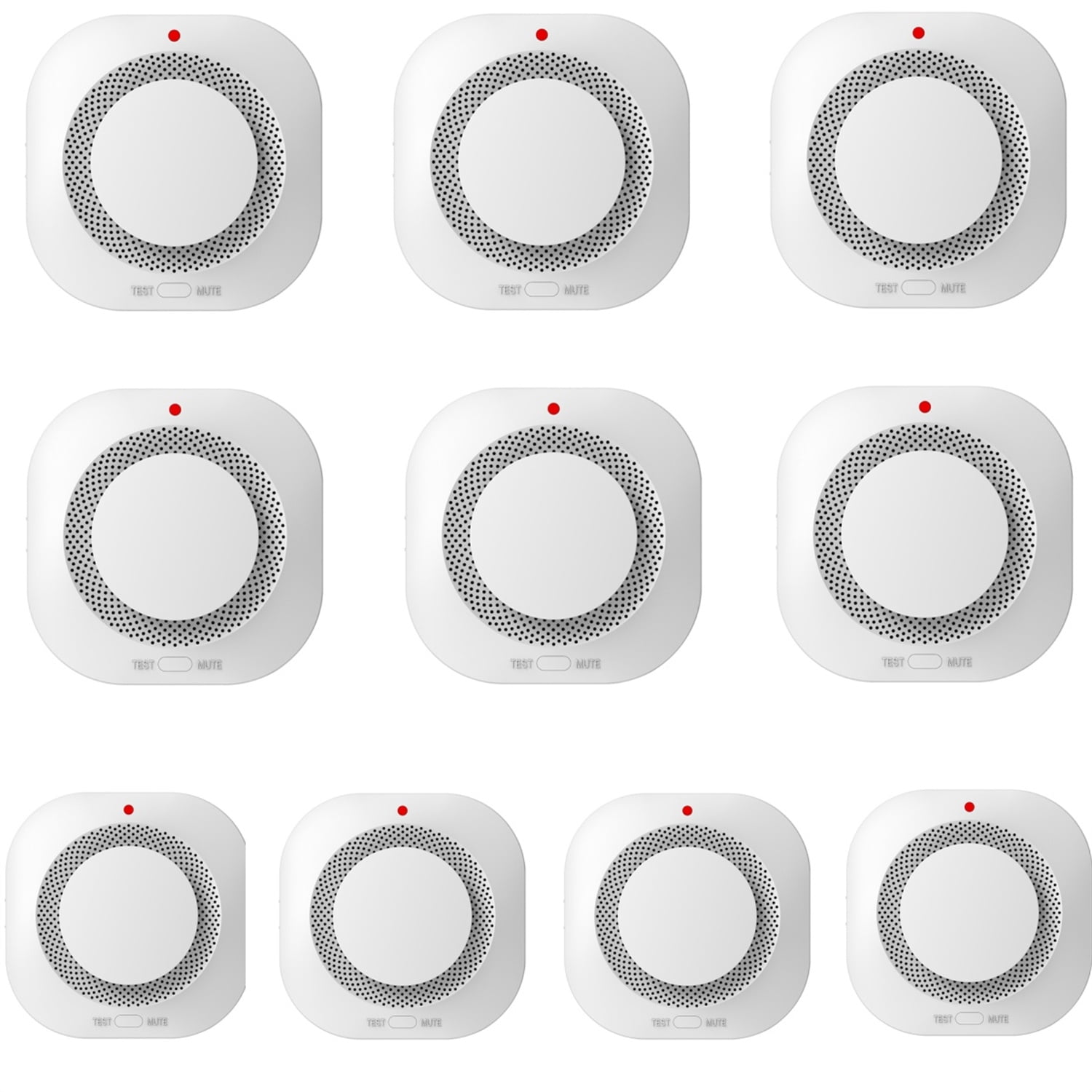10PCS Smoke Alarm Detector, Fire Protection Home Security System Smoke Alarm