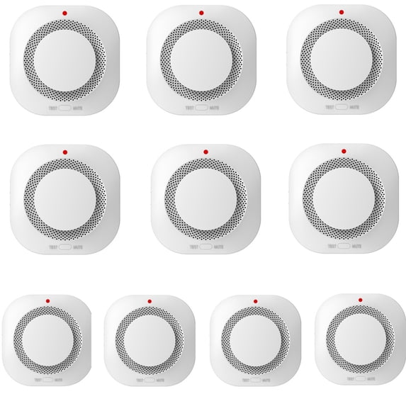 10PCS Smoke Alarm Detector, Fire Protection Home Security System Smoke Alarm
