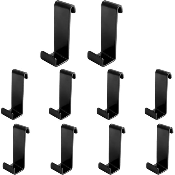 10PCS Snap-On Hooks, Flat J Shaped Hanger Hooks, Heavy Duty Wire Rack Hook, Hanging Sink Grid Hook Shelf Hooks for Kitchen, Bedroom, Bathroom, Office