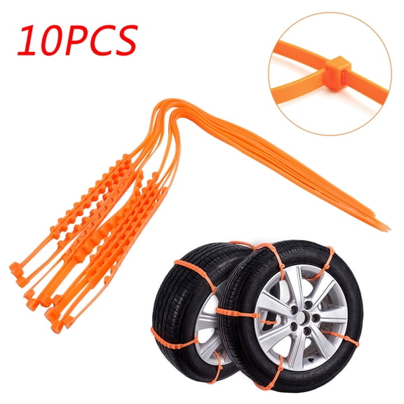 10PCS Snow Tire Chain Anti-Skid Belt Fit For Car Truck SUV Emergency Winter Driving