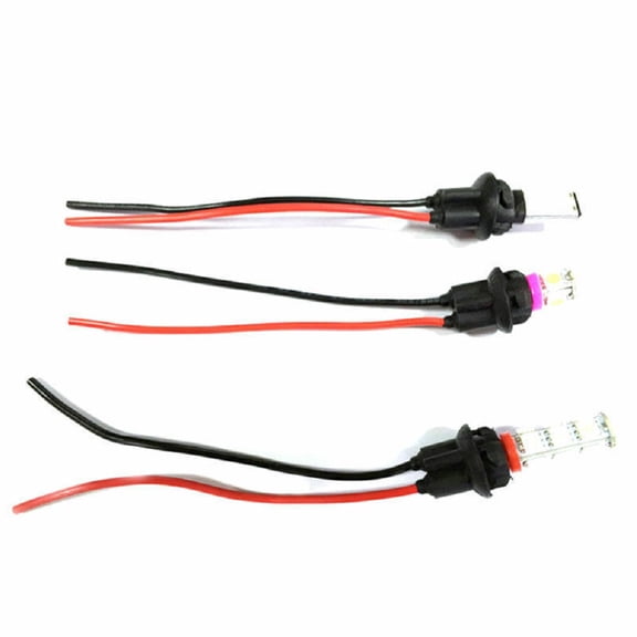 10PCS Soft Rubber Car Pre-Wired Socket T10 W5W 168 194 Connector Extension LED Bulbs Wedge Light Cable TAPDRA Spare Part