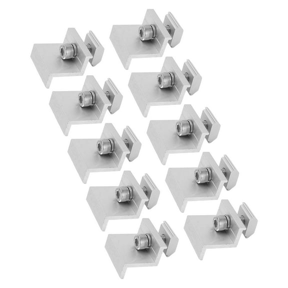 10PCS Solar Mount Z Bracket Aluminum Alloy Pressing Block PV Panel Rail End Grounding Clamps 30mm / 1.2in