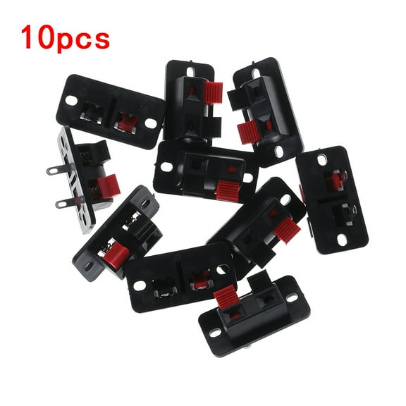 10PCS Spring Clip WP2-4 Stereo Speaker Plate Terminal Board 2 Way 2 Position Binding Socket Block Push Type