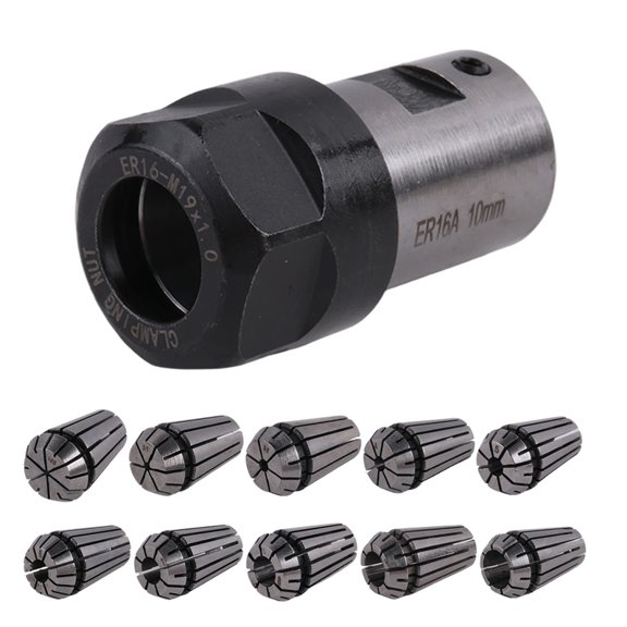 10PCS Spring Collet ER16 Collet Chuck Motor Shaft Extension Rod Spindle Collet Lathe Tools Holder Inner 10MM