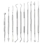 10PCS Stainless Steel Clay Sculpting Tools Metal Sculpting Tools Double-Side Clay Modeling Tools Wax Carving Tools Silver-2