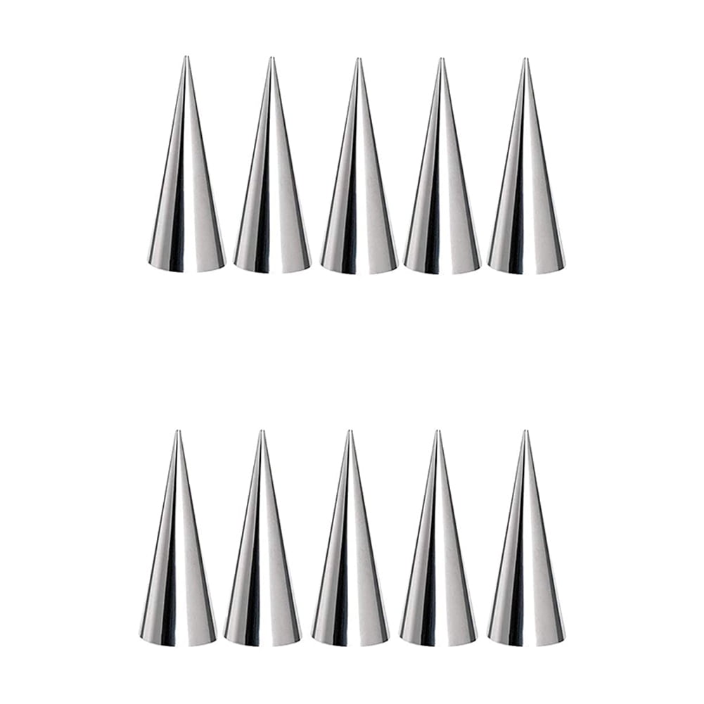 10PCS Stainless Steel Cream Horn Molds Baking Cones Cream Horn Forms