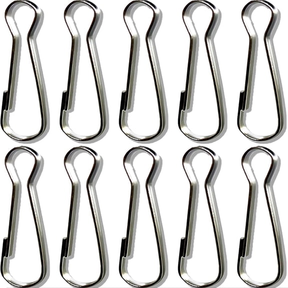 10PCS Stainless Steel Flag Pole Clips 2 inch Premium Boat Flag Pole Snaps Hooks Heavy Duty Spring Snaps Clips Metal Spring Lanyard Clips for Shower Curtain Key Chain Carabiners