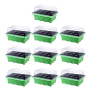 10PCS Starter Trays Grow Trays Germination Box with Lid 12- holes Propagator Grower Nursery Tray for Starting