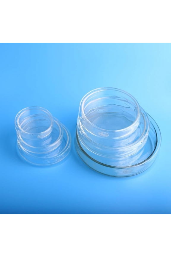 10PCS Sterile Glass Petri Dishes Set High Borosilicate Lab Petri Plates with Lids Clear Tissue Culture Plate