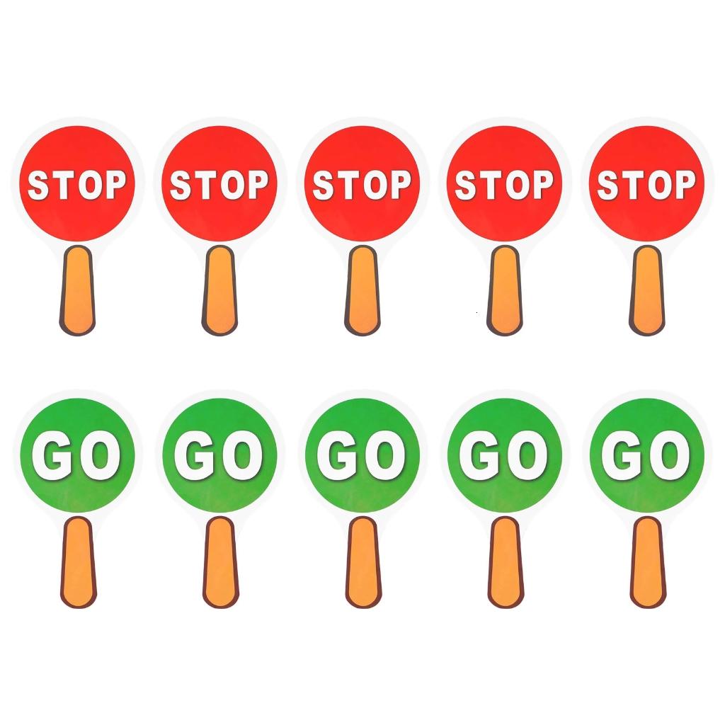 10PCS Stop and Go Sign Traffic Safety Sign Crossing Guard Stop Sign for ...