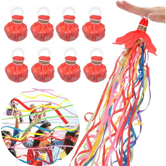 10PCS Streamers Poppers, Colorful No Mess Paper Crackers, Hand Throw Confetti Streamer for Wedding, Birthday, Party Celebrations, Colorful