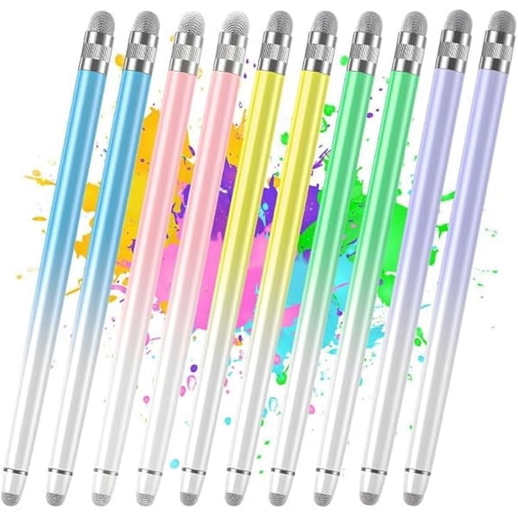10PCS Stylus Pen for Touchscreen,Stylus Pen for iPhone/iPad/Tablet Android/Microsoft/Surface, Compatible with All Touch Screens (Purple/Pink/Blue/Green/Yellow)