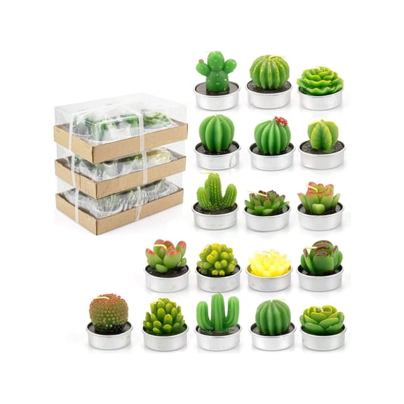 10PCS Succulent Cactus Candles Cactus Tealight Candles Handmade Delicate Succulent Mini Plants Candles Perfect For Home Decor Candles Festival Wedding Props And House Warming Party