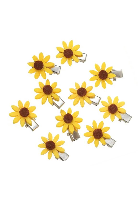 10PCS Sun Flower Design Hairpins Secure Grip Hair Clip for Girls Women Casual Styling and Festival Vacation Headwear