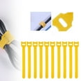 thumbnail image 1 of 10PCS T Type Hook Loop Cable Ties Reusable Adhesive Fastener Tape For PC TV Electronics Data Centers Home Cord Management,Cable Organizer,Cord Fastener,Yellow, 1 of 10