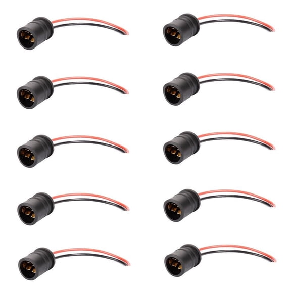 10PCS T10 168 194 W5W Light Bulb Extension Wiring Harness Socket Connector