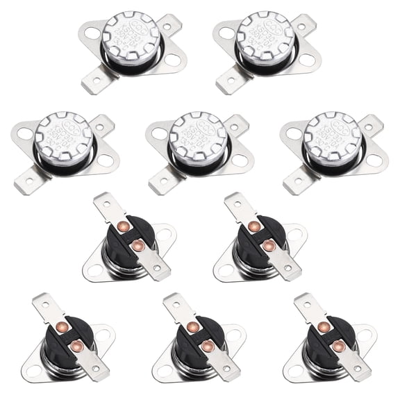 10PCS Temperature Control Switch Thermostat 130°C 10A N.C 6.3mm Pin