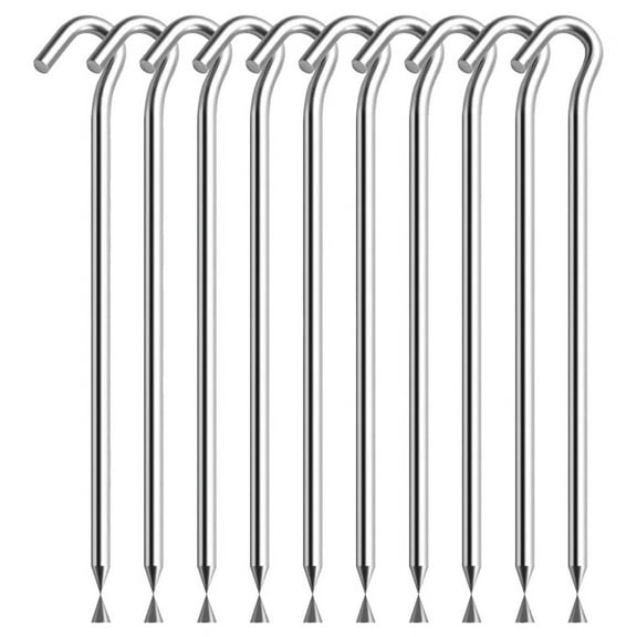 10PCS Tent Stakes Pegs with Hooks, Camping Tent Stakes for Outdoor Travel,Ground Stakes for Outdoor