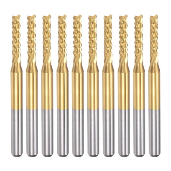 10PCS Titanium Coat Carbide End Mill Engraving Milling Cutter CNC Router Bits for PCB Machine, 1/8 Inch Shank 2.2Mm10* Router Bits