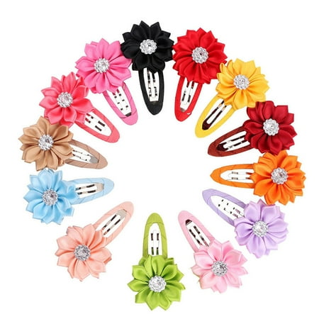 10PCS Toddlers Baby Girls Kids Teens Hair Bows Alligator Clips Flower Barrettes Ribbon Flower with Rhinestone (Random Color) price history and forecast - PINXOR 3145563