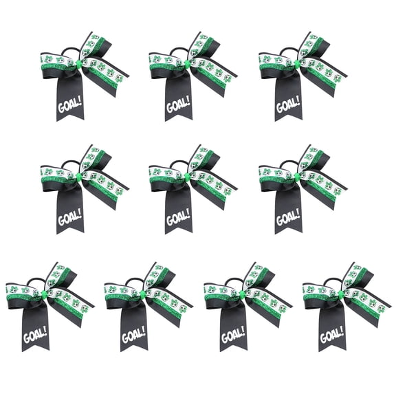 10PCS Tournament Themed Hair Accessories Soft Fabric Soccer Party Hairbands Party Hair Ribbons For Fun Event