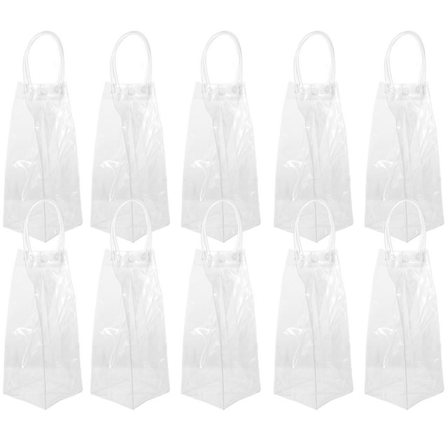10PCS Transparent Gift Bags Clear Wine Bags Convenient Wine Bottle Bags