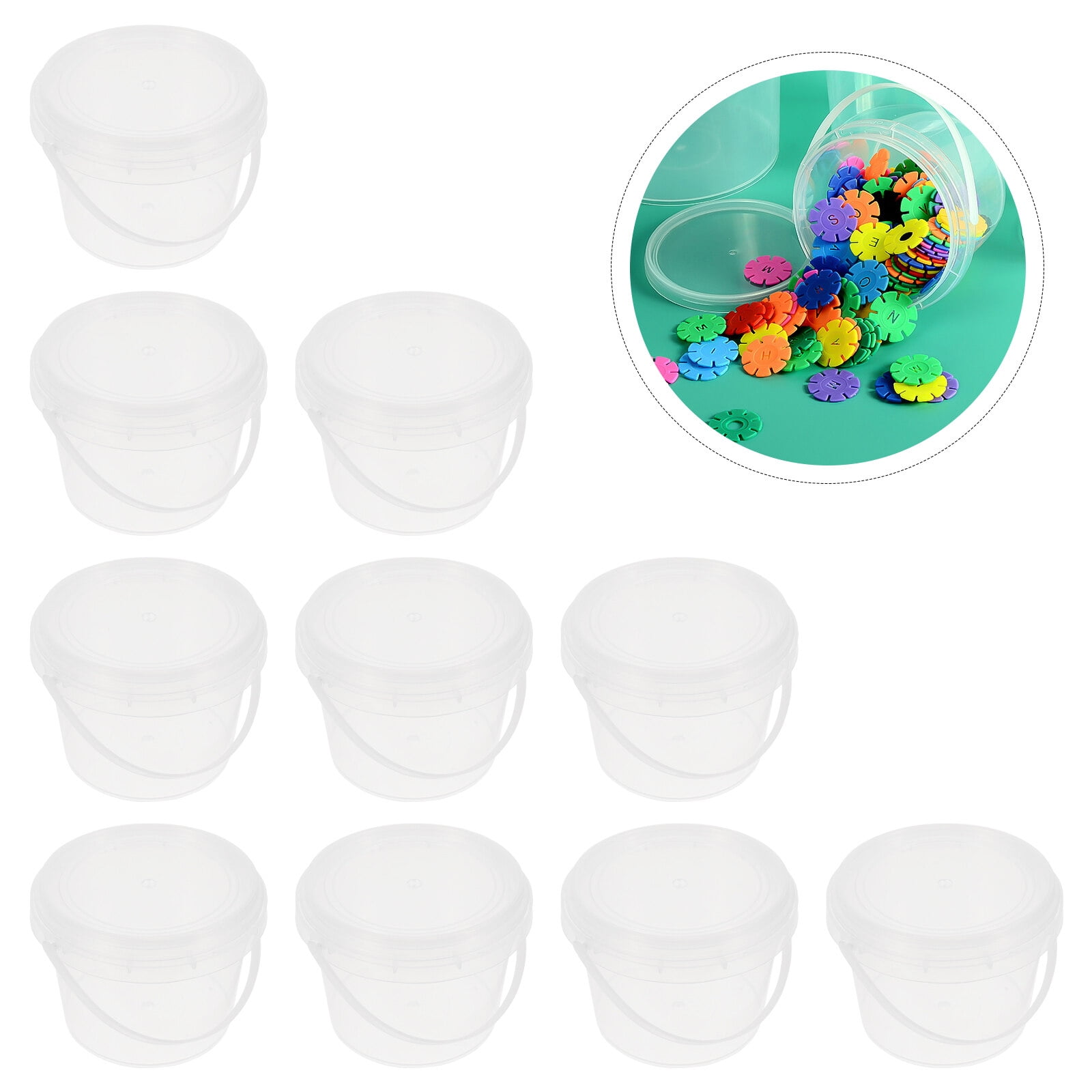 10PCS Transparent Mini Storage Bucket Storage Bucket Candy Bucket with