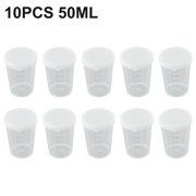 10PCS Transparent Plastic Measuring Cups with Lid for Kitchen and Laboratory