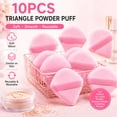 thumbnail image 1 of 10PCS Triangle Powder Puff for Face Makeup, Soft Velour Powder Puffs for Loose Powder, Setting Powder & Pressed Powder, Reusable Makeup Applicator with Finger Strap, Pink, 1 of 6