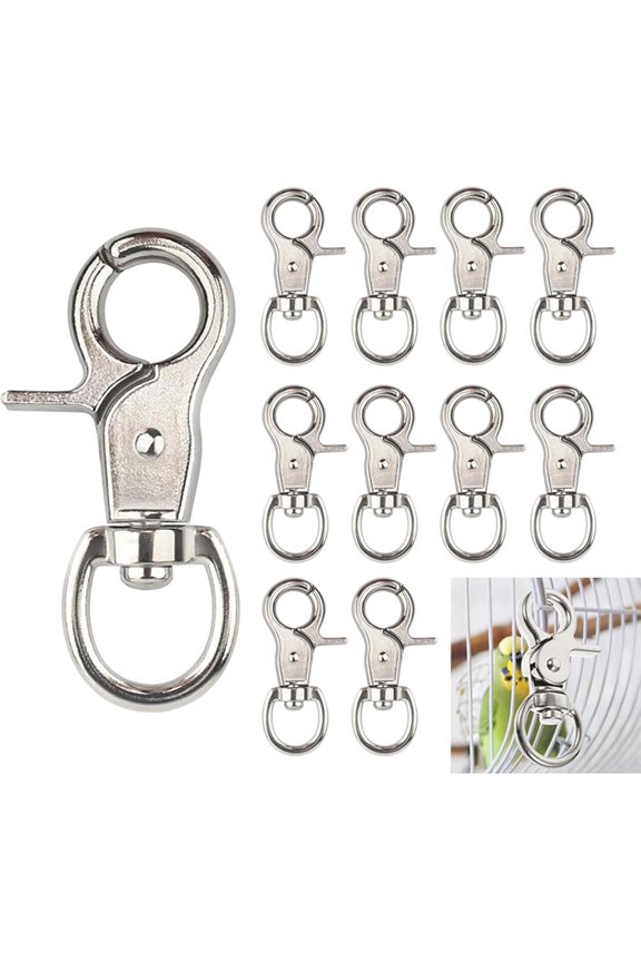 10PCS Trigger Snap Hooks 2.32'' x 0.82'' Heavy Duty Swivel Snap Hooks Metal Clasps Lanyard Clips for Bird Cage Key Chains