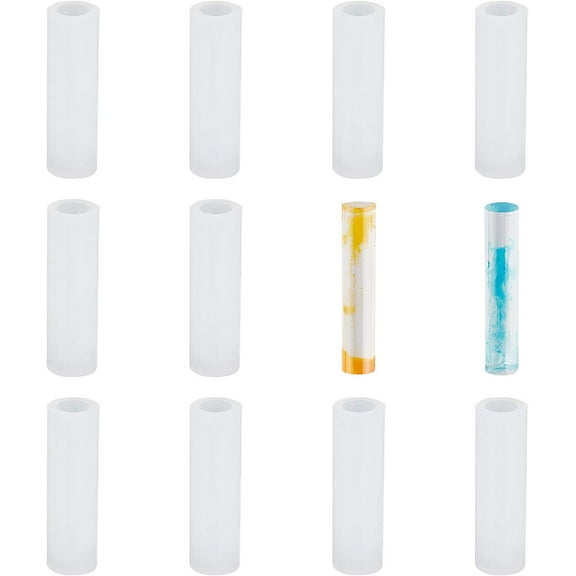 10PCS Tube Silicone Molds DIY Resin Craft Clear Resin Casting Molds