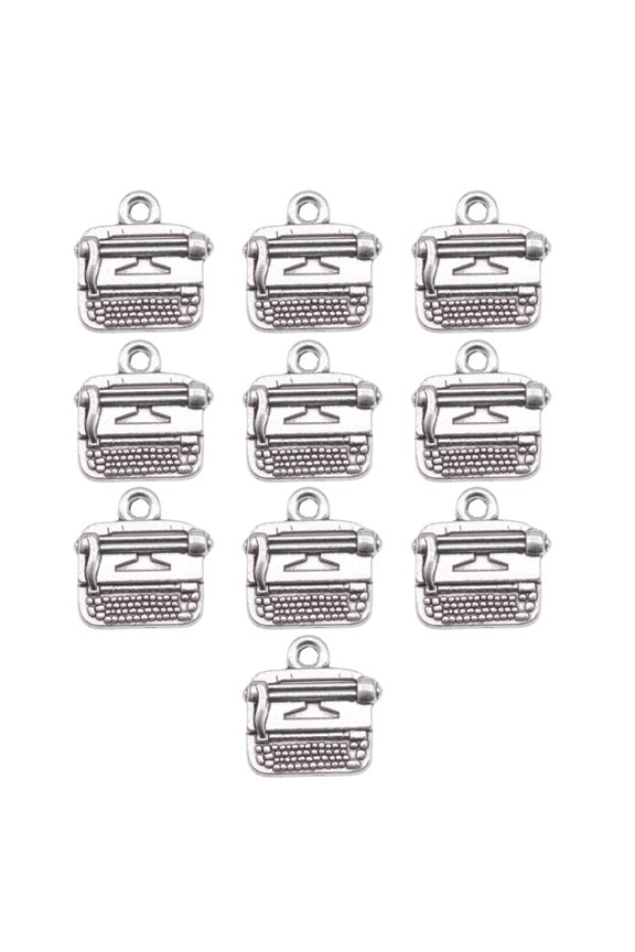 10PCS Typewriter Pendant Charm Necklace Component Stylish Typewriter Necklace Accessories Alloy Texture for Any Occasion