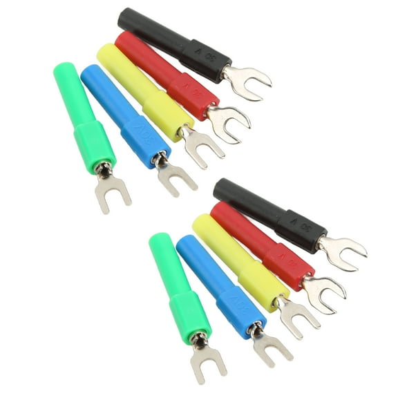 10PCS U Type Wire Connector Rear 4mm Socket 5 Color for Multimeter Electronic Application