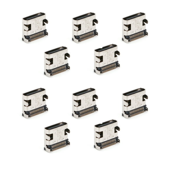 10PCS USB 3.1 Type-C Female Socket Connector Port 24-Pin Replacement Charging Data Port PCB Connector