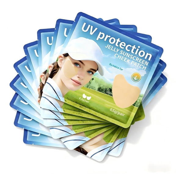10PCS UV Protection Jelly Sunscreen Cheek Patch, Helps Shield Cheek Skin From UV Exposure, Gentle Formula, Easy To Apply, Ideal For Outdoor Facial Sun Care
