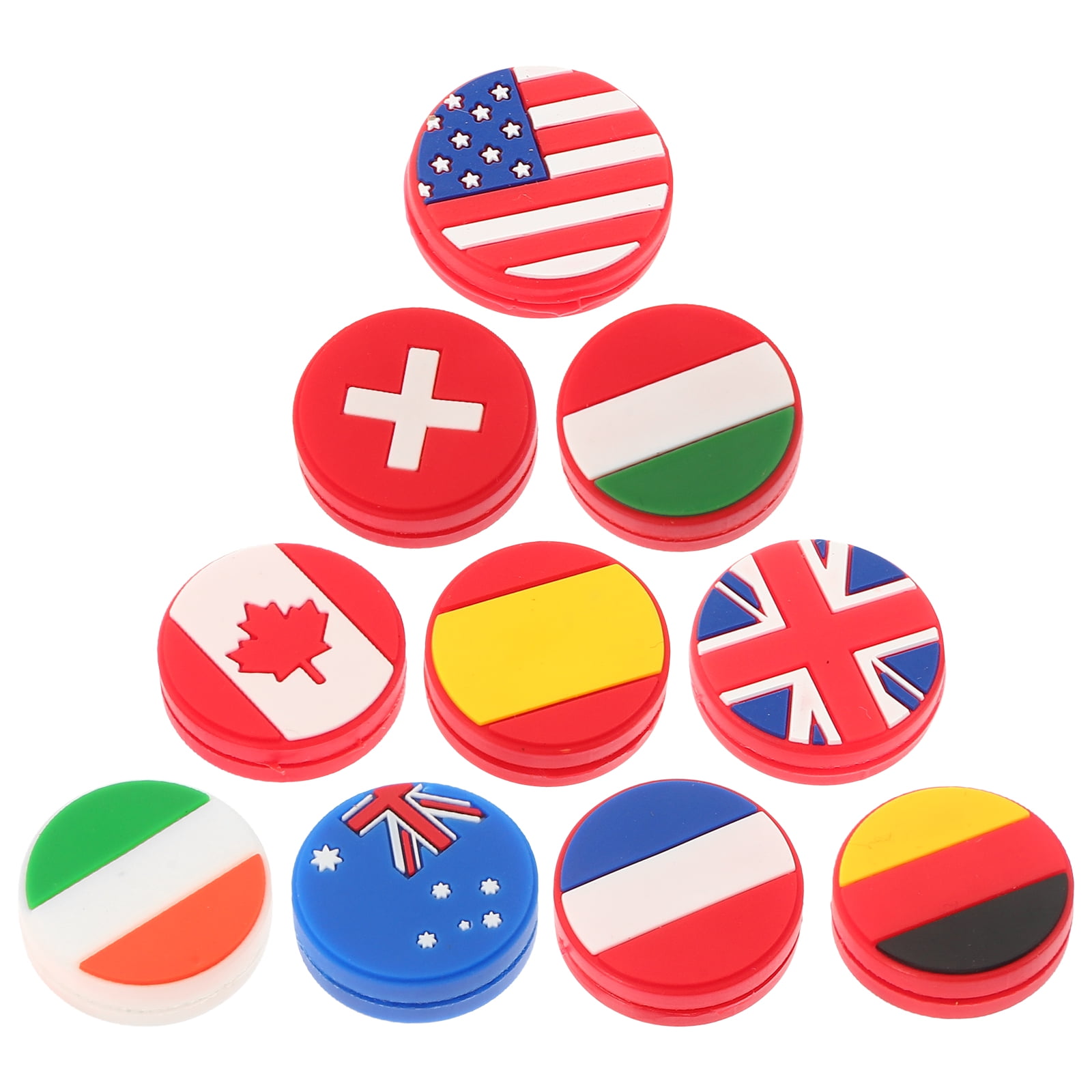 10PCS Vibration Dampeners Silicone Tennis Dampener National Flag String