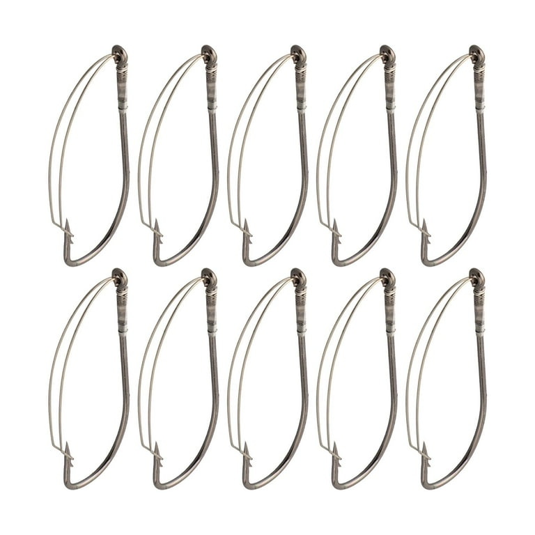 10PCS Wacky Rig Hooks, Weedless Hooks Wacky Worm Hooks Long Neck