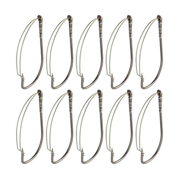 10PCS Wacky Rig Hooks, Weedless Hooks Wacky Worm Hooks Long Neck Hooks for Bass Fishing Weedless Wacky Rig Hooks Fishing Hooks Anti-Hanging Bottom Mouthguard Fish Hook for Bass Fishing Worm Lure Baits