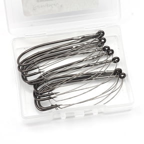10PCS Wacky Rig Hooks, Weedless Hooks Wacky Worm Hooks Long Neck Hooks for Bass Fishing Weedless Wacky Rig Hooks Fishing Hooks Anti-Hanging Bottom Mouthguard Fish Hook for Bass Fishing Worm Lure Baits