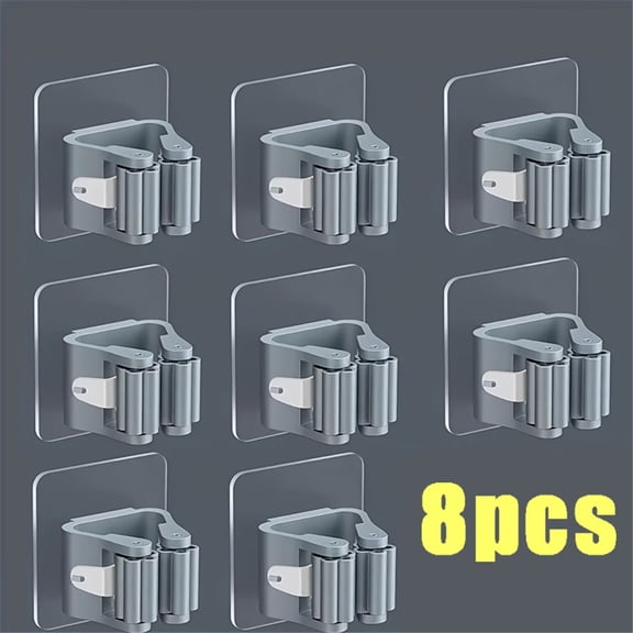 10PCS Wall Mounted Mop Organizer Holder Wall-Mounted Waterproof Mop Storage Rack Broom Hanger Hooks Household Tools