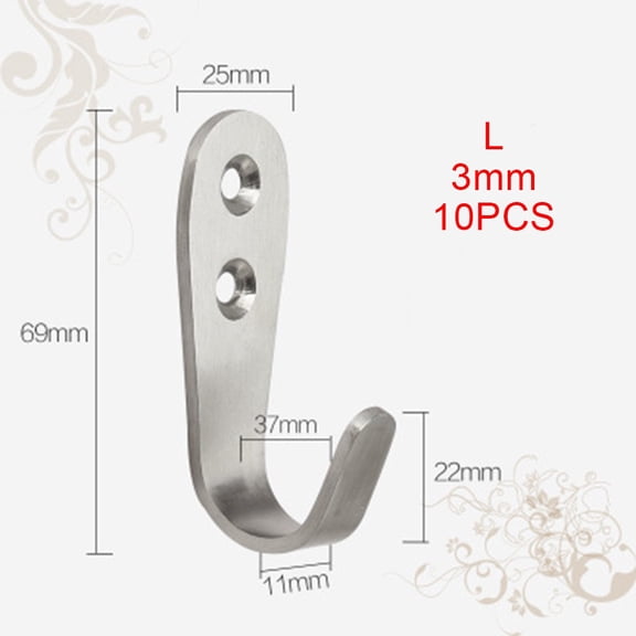 10PCS Wall Mounted Towel Hook For Bathroom Coat Hook Rustproof Hook Hanger For Kitchen Hardware Hook For Keys In The Hallway