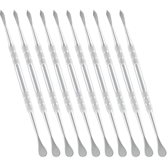 10PCS Wax Carving Tool, Stainless Steel Sculpture Tool Wax Tools Kit Sculpting Tool Spoon, Double-Headed 4.6" Length, Silver