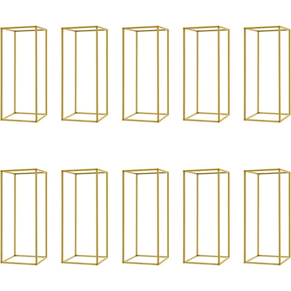 10PCS Wedding Flower Stand, 23.6Inch/60cm Gold Column Vases Rack for Baby Shower Birthday Party Decoration Garden Arbor Frame Holder for Flower Balloon Decor Road Leads