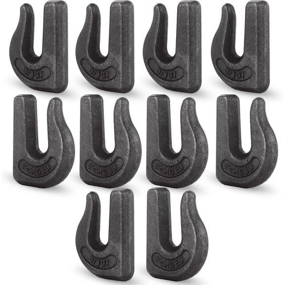 10PCS Weld On Chain Grab Hook 3/8'' Grade 70 Forged Grab Chain Hooks Heavy Duty Grab Hook Weldable for Car, Tractors, Forklift Trailer, Rigging