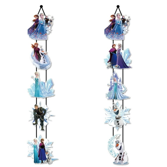 10PCS Winter Frozen Snowflake  Party Door Sign BannerSnowflake Party Cutouts Banners Door Hanging Porch Party Decoration Birthday Party Supplies forIndoor Outdoor Wall Door Decor Supplies