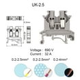 thumbnail image 1 of 10PCS Wire Electrical Conector Terminal Connector Screw Cable Din Rail Terminal Blocks Strip Power Distribution Block Terminator, 1 of 6