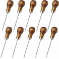 thumbnail image 1 of 10PCS Wooden Handle Scratch Awl for Leather Punch Hole or DIY Handmade Pin Punching Needles, 1 of 4
