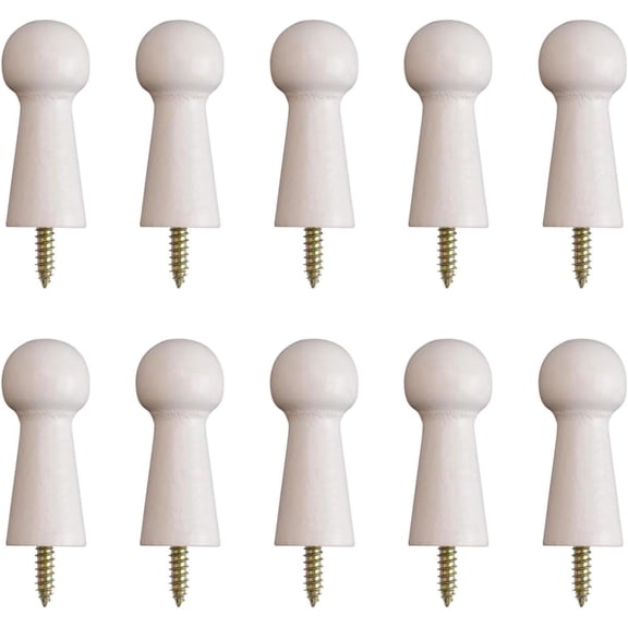 10PCS Wooden Shaker Pegs, 3.15 Inch White Shaker Peg with Screws Unfinished Wood Shaker Racks for Hanging Clothes Hats Towel Paint DIY