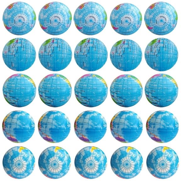 10PCS World Globe Squishy Toys, Realistic Printed World Map Earth Slow Rising Squeeze Toys, Press & Knead Stress Relief Anxiety Relief Sensory Fidget Toys, Bulk Party Favors, Classroom Prizes
