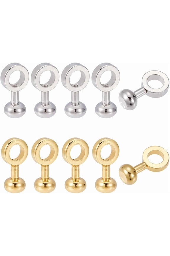 10PCS Zipper Insert Buckle 2 Colors Brass Bag Chain Connective Clip Purse Strap Connective Metal Rivets Ring Buckle for Handbag Pochette Small Pouch Bag Crossbody Purse Making Accessory colorful DIY